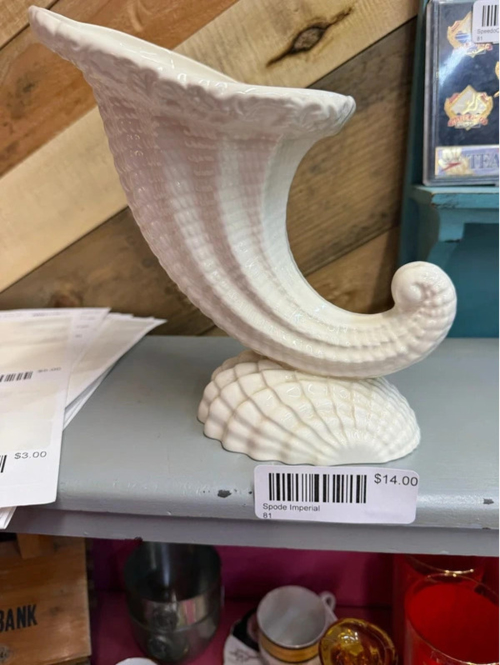 Vintage Imperial Spode Cornucopia Shell Vase planter